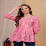 Women Stylish Pink Factory Short Top