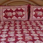 Rajasthani Printed Double Bed sheet set with two pillows