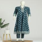 Cotton Anarkali Kurti Pant Dupatta Set