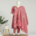 Cotton Anarkali Kurti Pant Dupatta Set