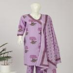 Cotton Angrakha Kurti Pant Dupatta Set