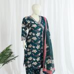 Cotton Angrakha Kurti Pant Dupatta Set