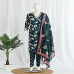 Cotton Angrakha Kurti Pant Dupatta Set