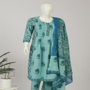 Cotton Kurti Pant Dupatta Set