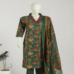 Cotton Kurti Pant Dupatta Set