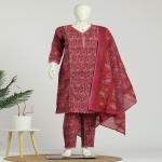 Cotton Kurti Pant Dupatta Set