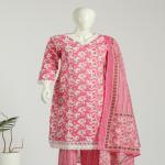 Cotton Kurti Pant Dupatta Set