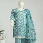 Cotton Kurti Pant Dupatta Set