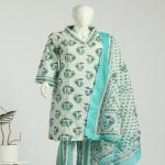 Cotton Kurti Pant Dupatta Set