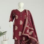 Cotton Kurti Pant Dupatta Set