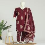 Cotton Kurti Pant Dupatta Set