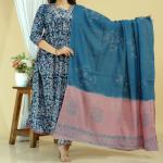 Cotton Kurti Pant Dupatta Set