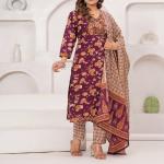 Cotton Kurti Pant Dupatta Set