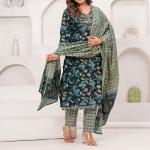 Cotton Kurti Pant Dupatta Set