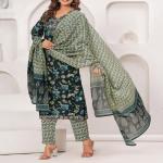 Cotton Kurti Pant Dupatta Set