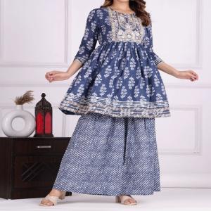 Cotton Kurti Sharara Dupatta